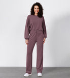 27" Adjustable Shockcord High Waist Casual Lounge Pants with Pockets - ododos