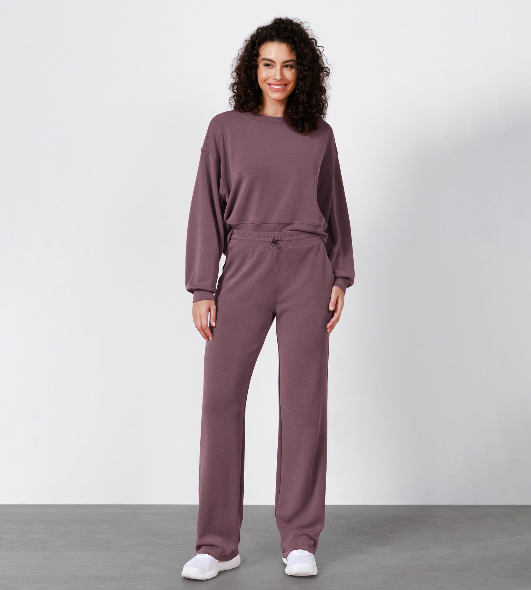27" Adjustable Shockcord High Waist Casual Lounge Pants with Pockets - ododos