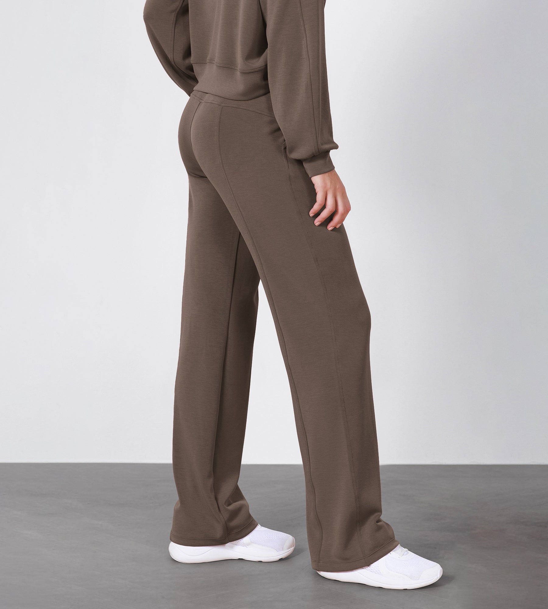 27" Adjustable Shockcord High Waist Casual Lounge Pants with Pockets - ododos