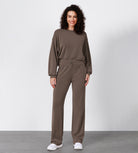 27" Adjustable Shockcord High Waist Casual Lounge Pants with Pockets - ododos