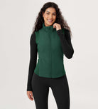 Casual Stand Collar Padded Vest Green - ododos