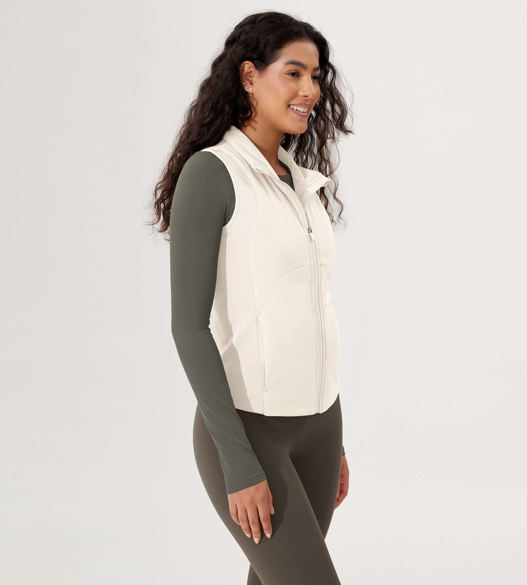 Casual Stand Collar Padded Vest - ododos