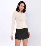 Cloud Feeling Long Sleeve Polo Shirts Oat Milk - ododos