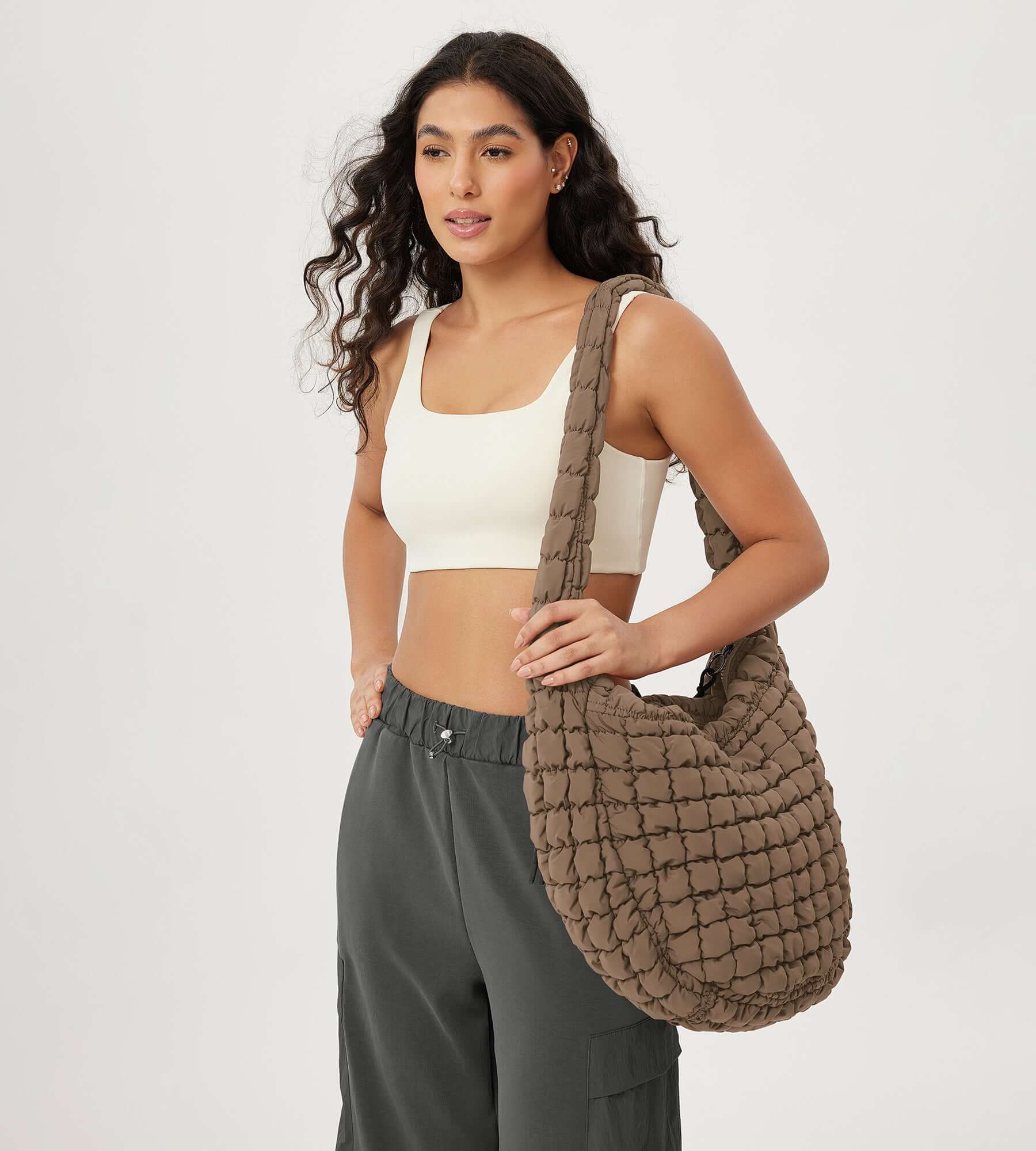 22L Quilted Carryall Crossbody Padding Bag - ododos