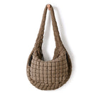 22L Quilted Carryall Crossbody Padding Bag Brown - ododos