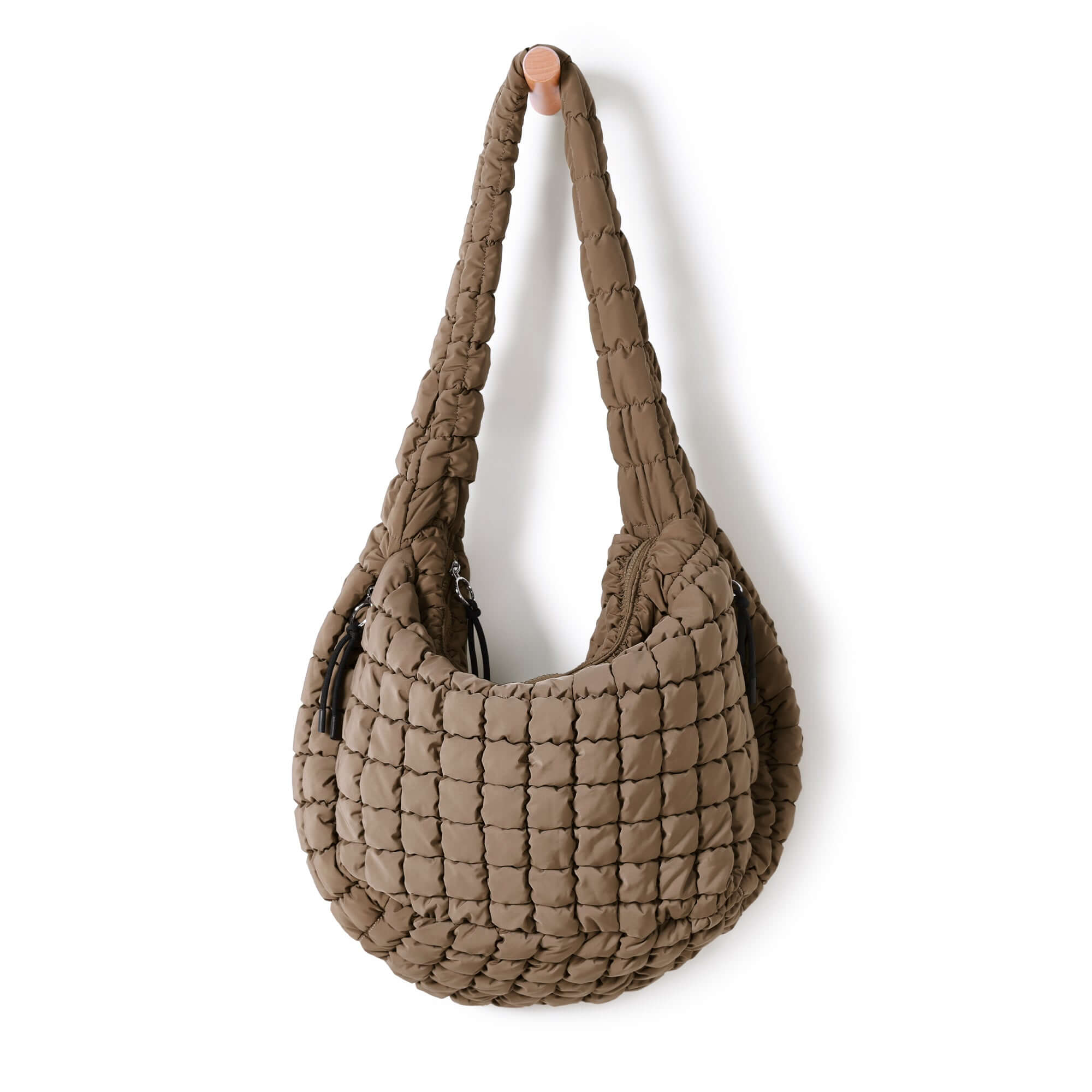 22L Quilted Carryall Crossbody Padding Bag Brown - ododos