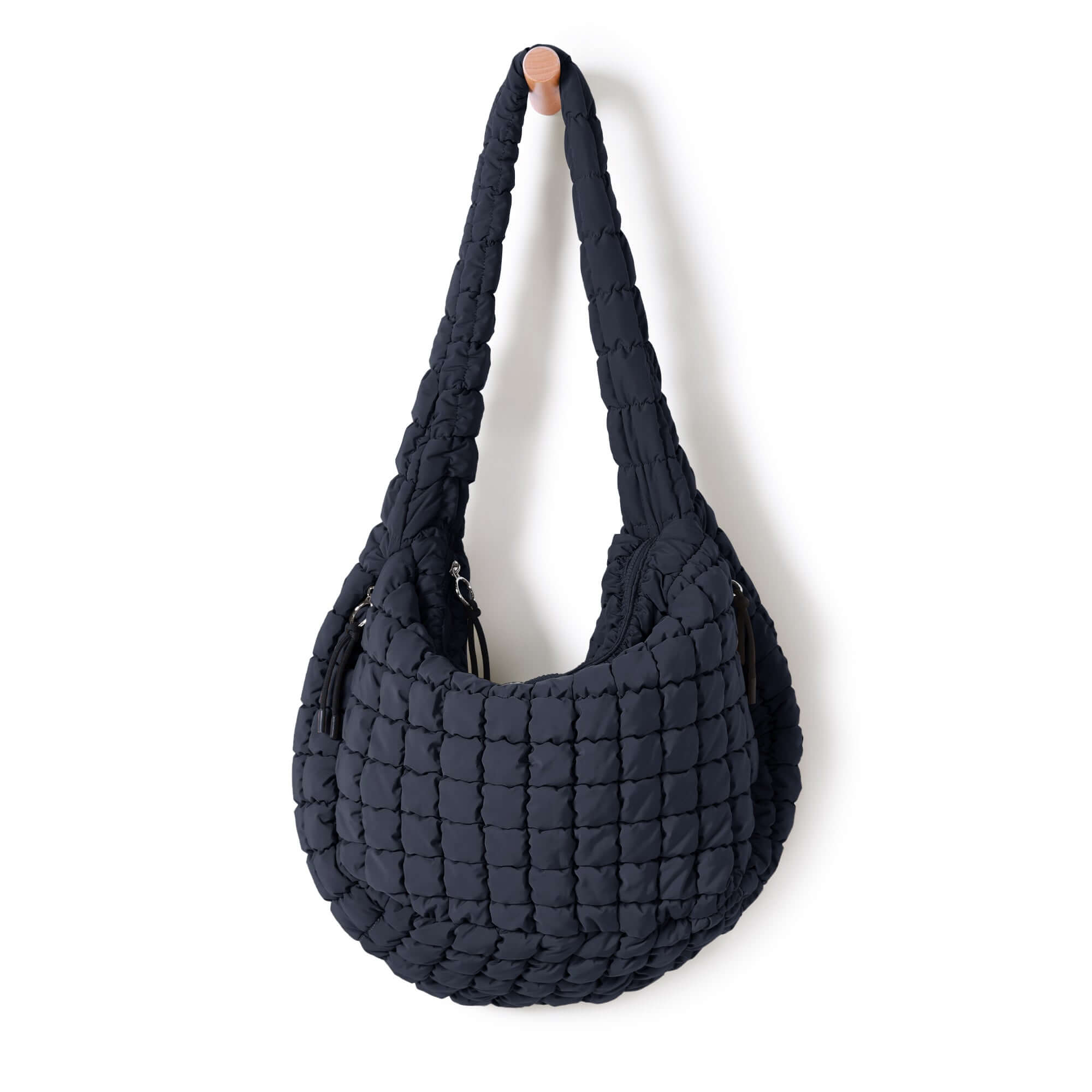 22L Quilted Carryall Crossbody Padding Bag Dark Blue - ododos