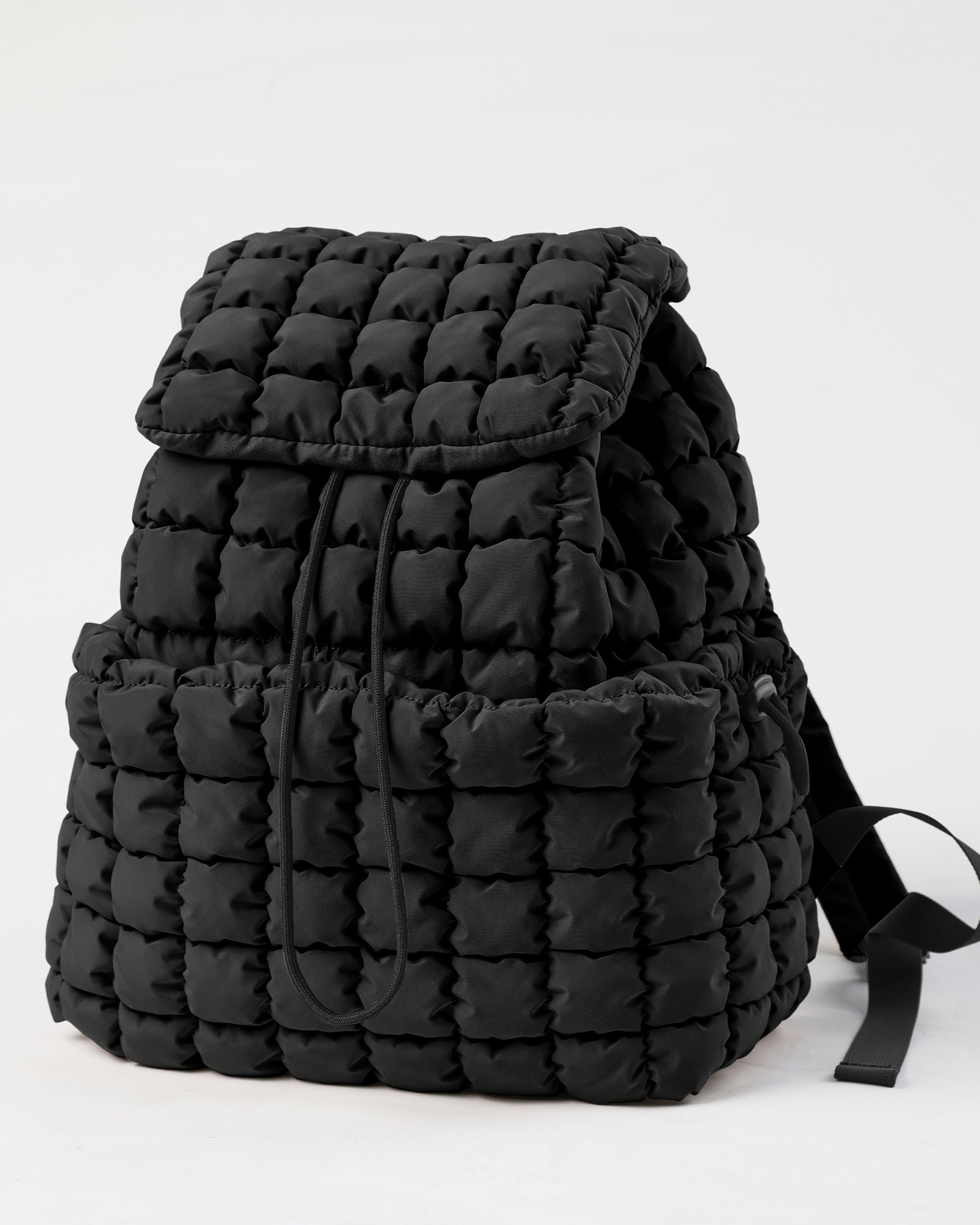 Lightweight Quilted Backpack Black 13" x 15" x 6.5" - ododos