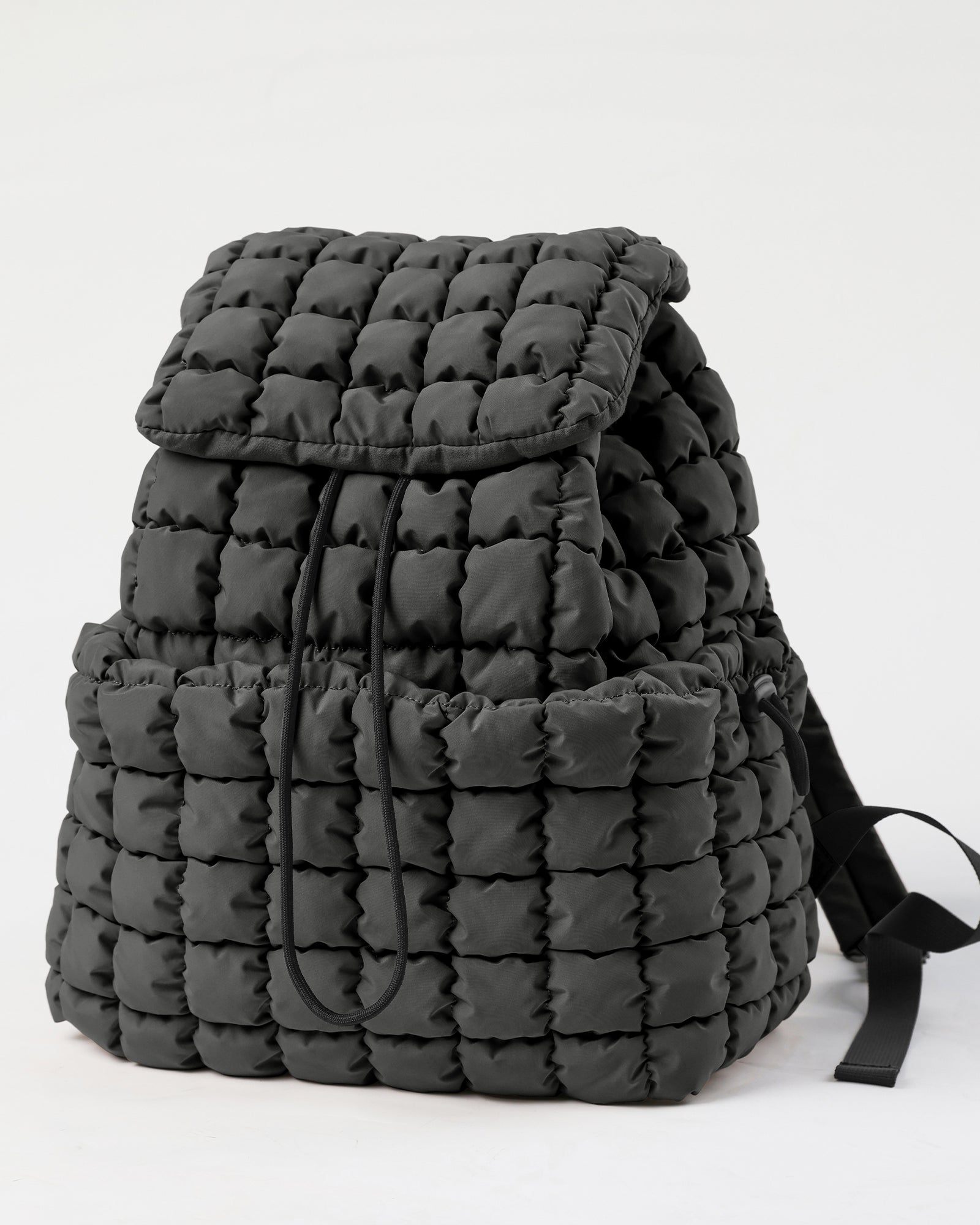 Lightweight Quilted Backpack Charcoal 13" x 15" x 6.5" - ododos