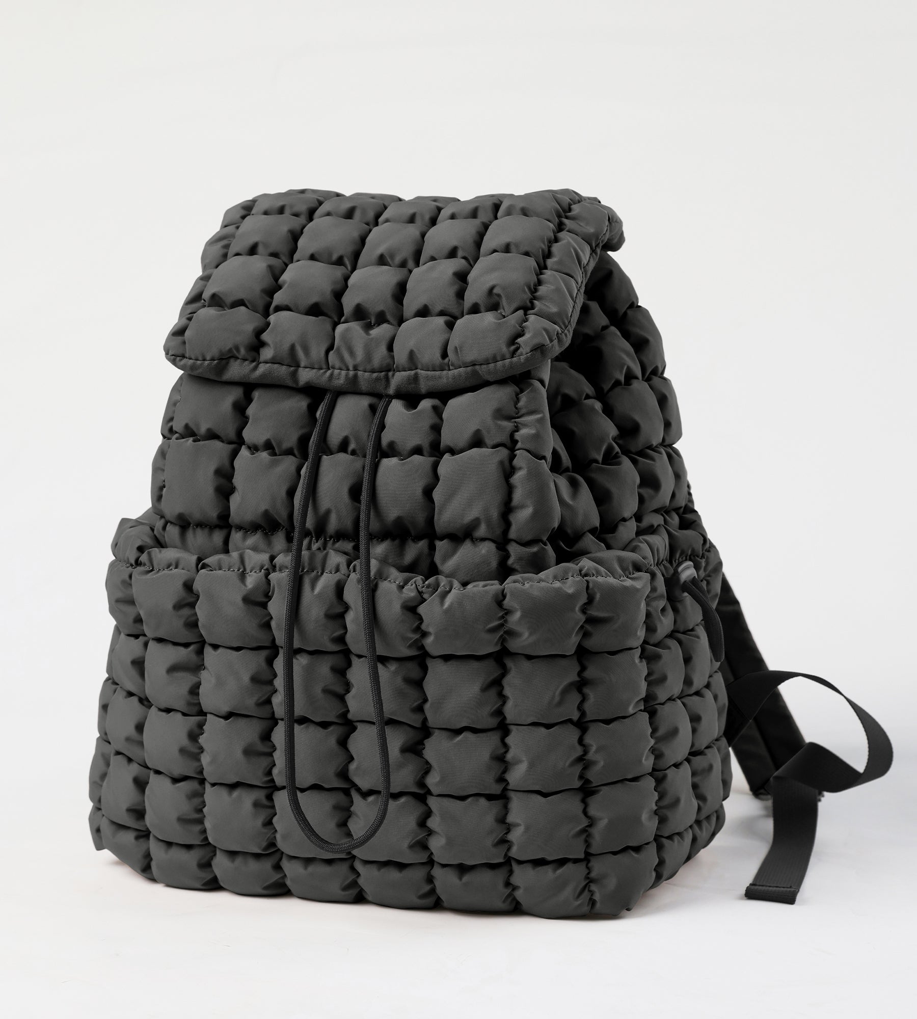 Lightweight Quilted Backpack Charcoal 13" x 15" x 6.5" - ododos