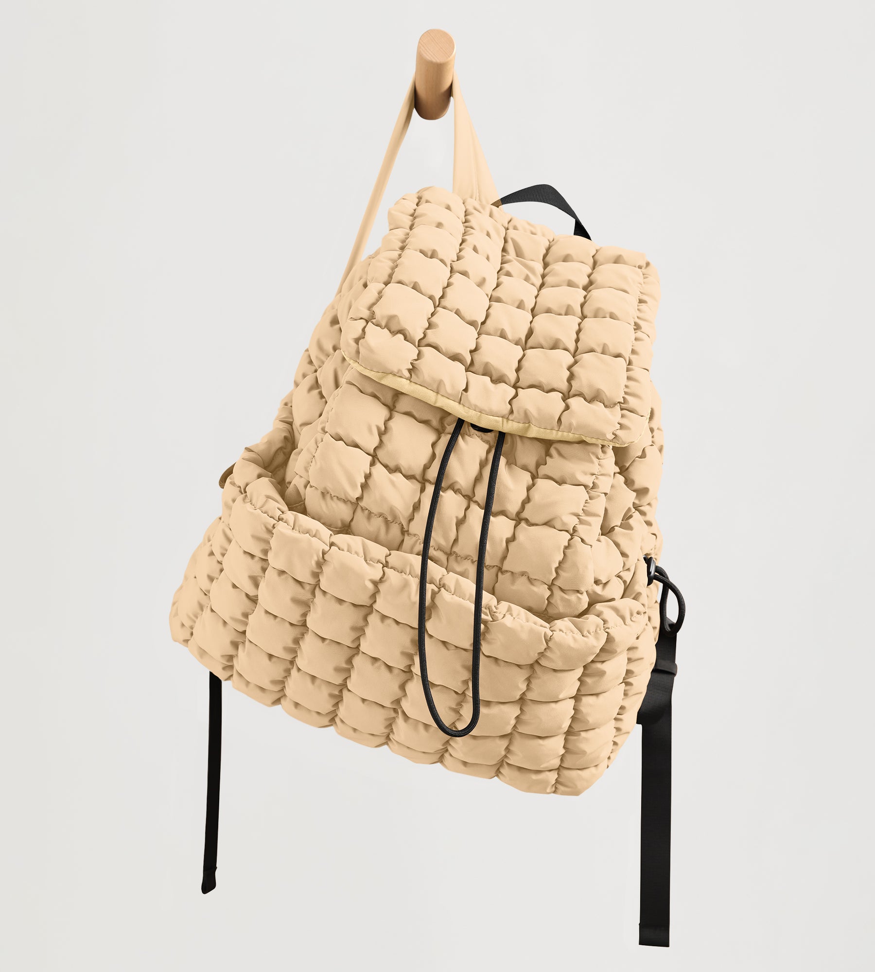 Lightweight Quilted Backpack 2.0 Beige - ododos