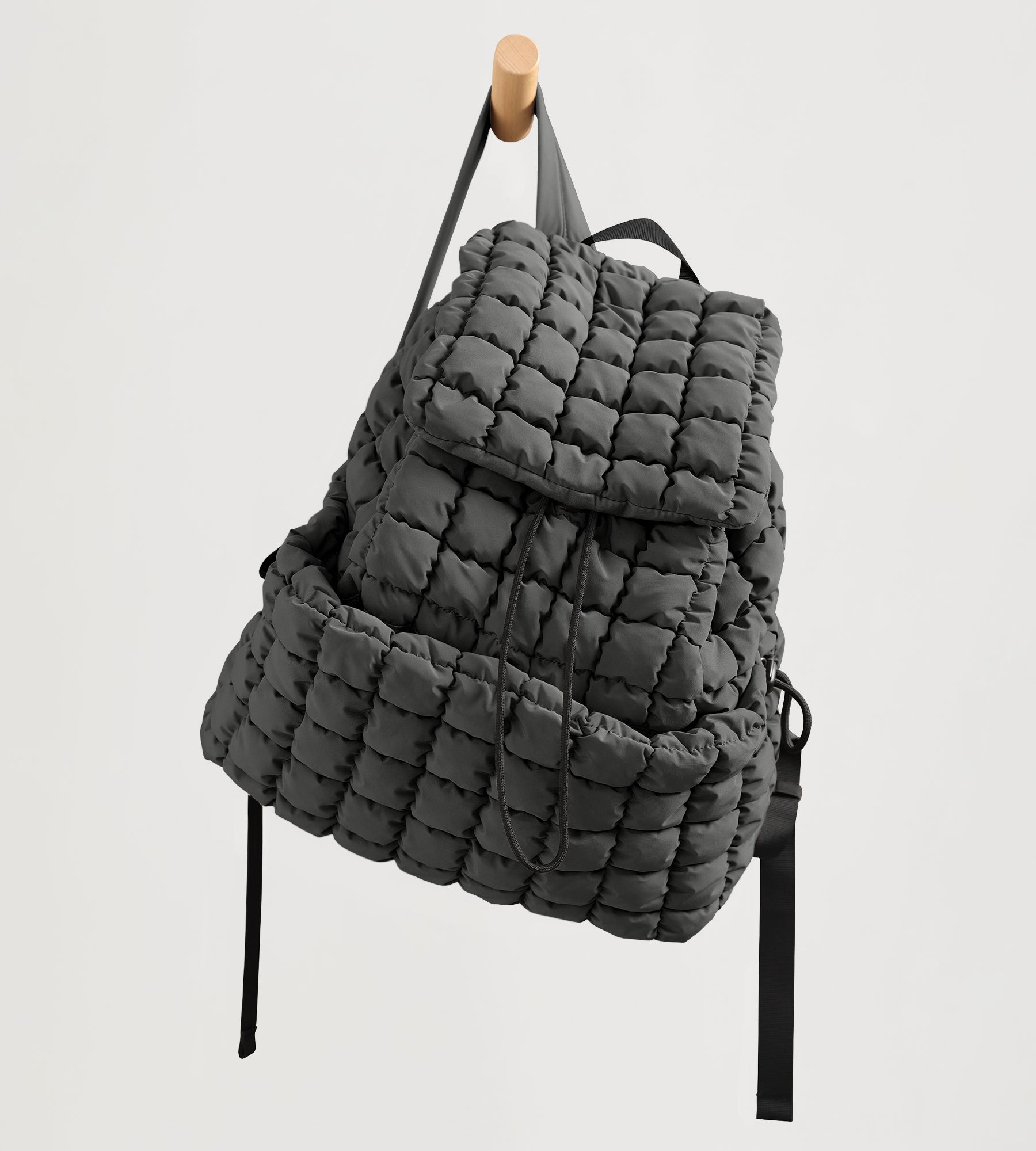 Lightweight Quilted Backpack 2.0 Charcoal - ododos