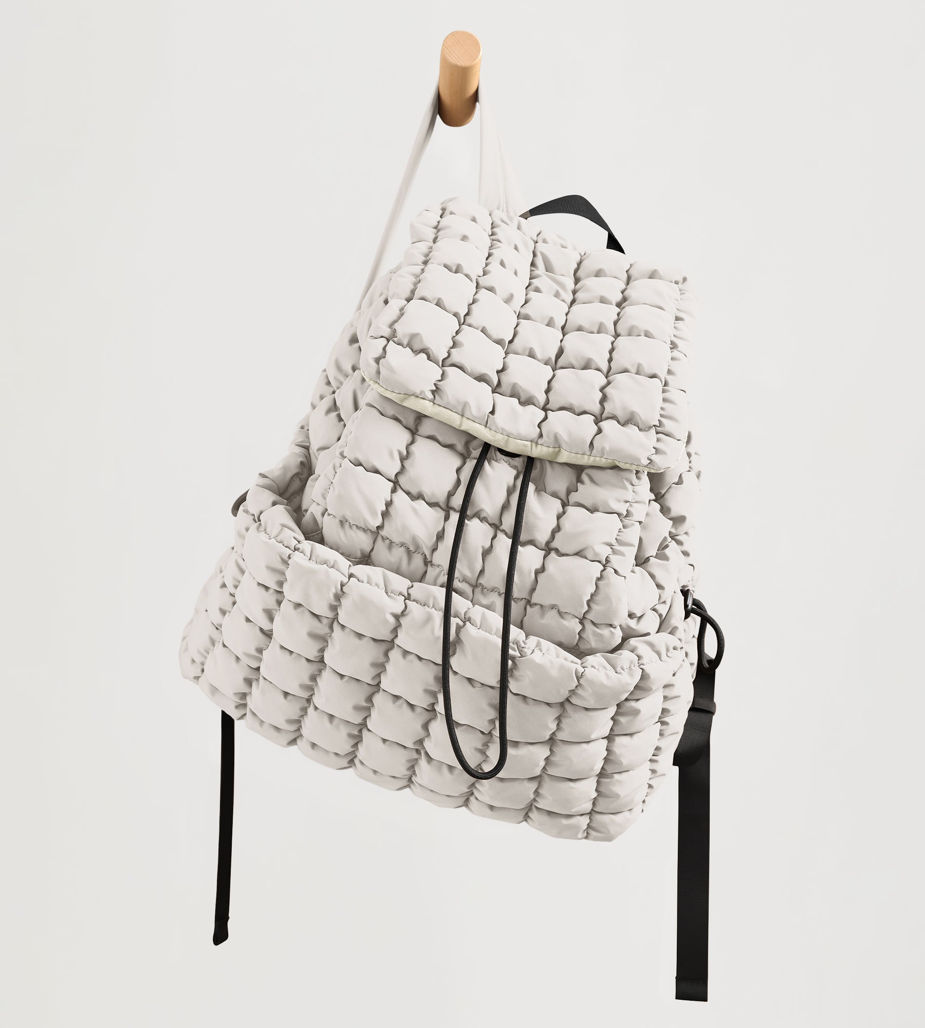Lightweight Quilted Backpack 2.0 Light Gray - ododos