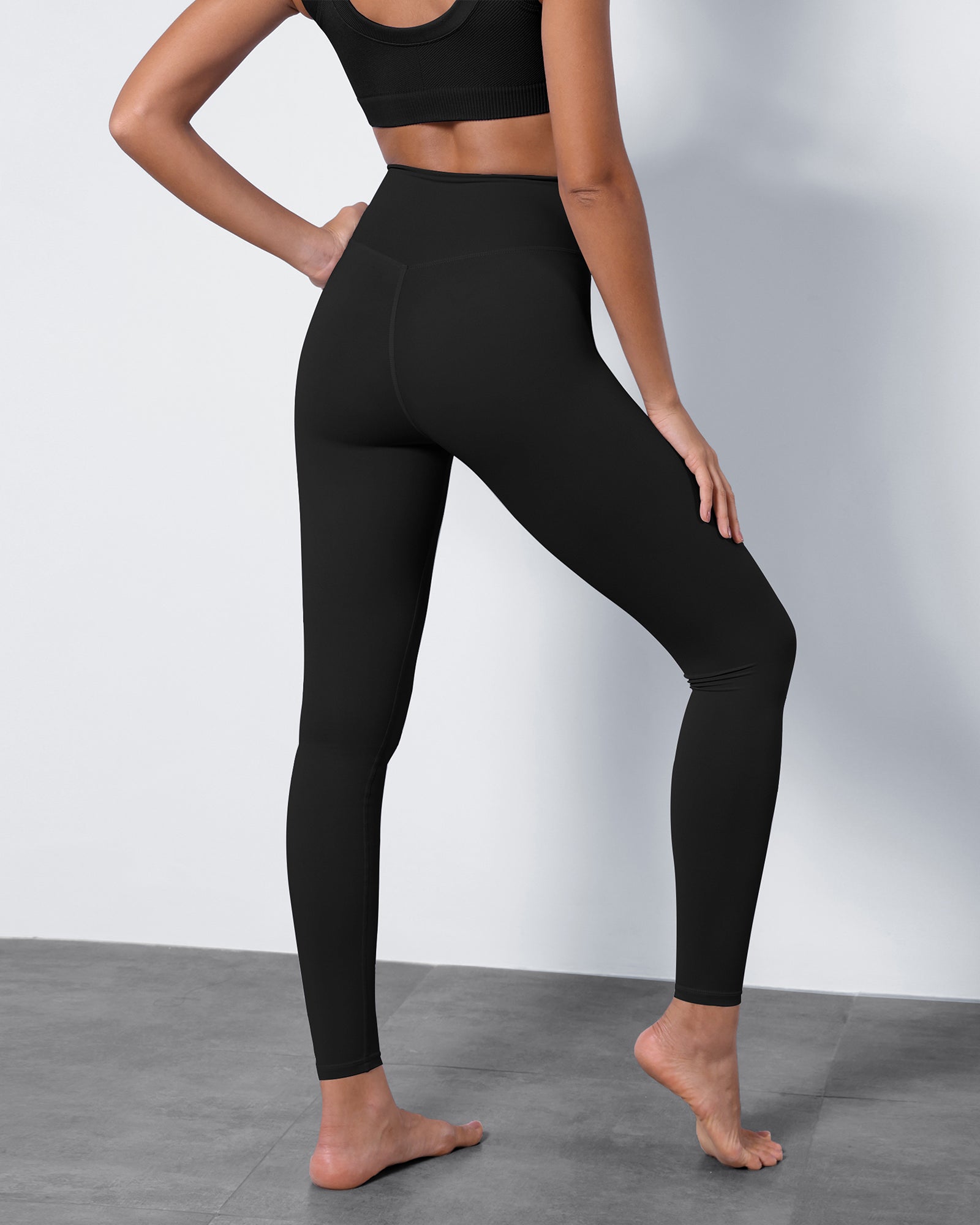 High Waist Crossover Ruched Leggings - ododos
