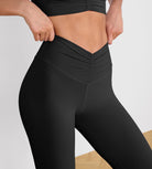 High Waist Crossover Ruched Leggings - ododos