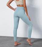 High Waist Crossover Ruched Leggings - ododos