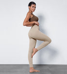 High Waist Crossover Ruched Leggings - ododos