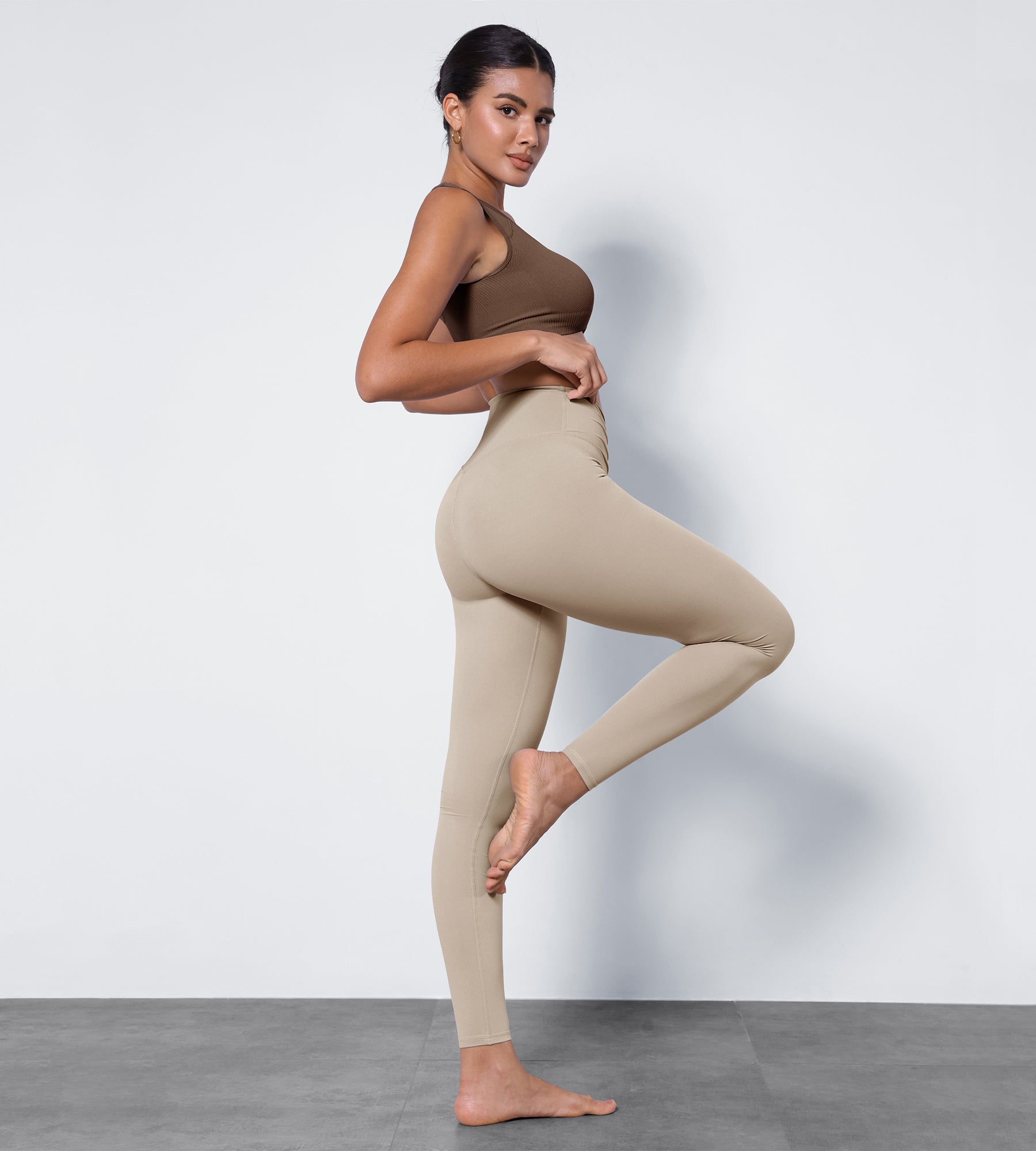 High Waist Crossover Ruched Leggings - ododos