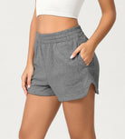 Cotton Curved Hem Sweat Shorts - ododos