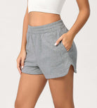 Cotton Curved Hem Sweat Shorts - ododos