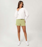 Cotton Curved Hem Sweat Shorts - ododos