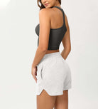 Cotton Curved Hem Sweat Shorts - ododos