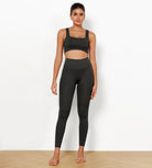 7/8 High Waist Seamless Ribbed Leggings - ododos