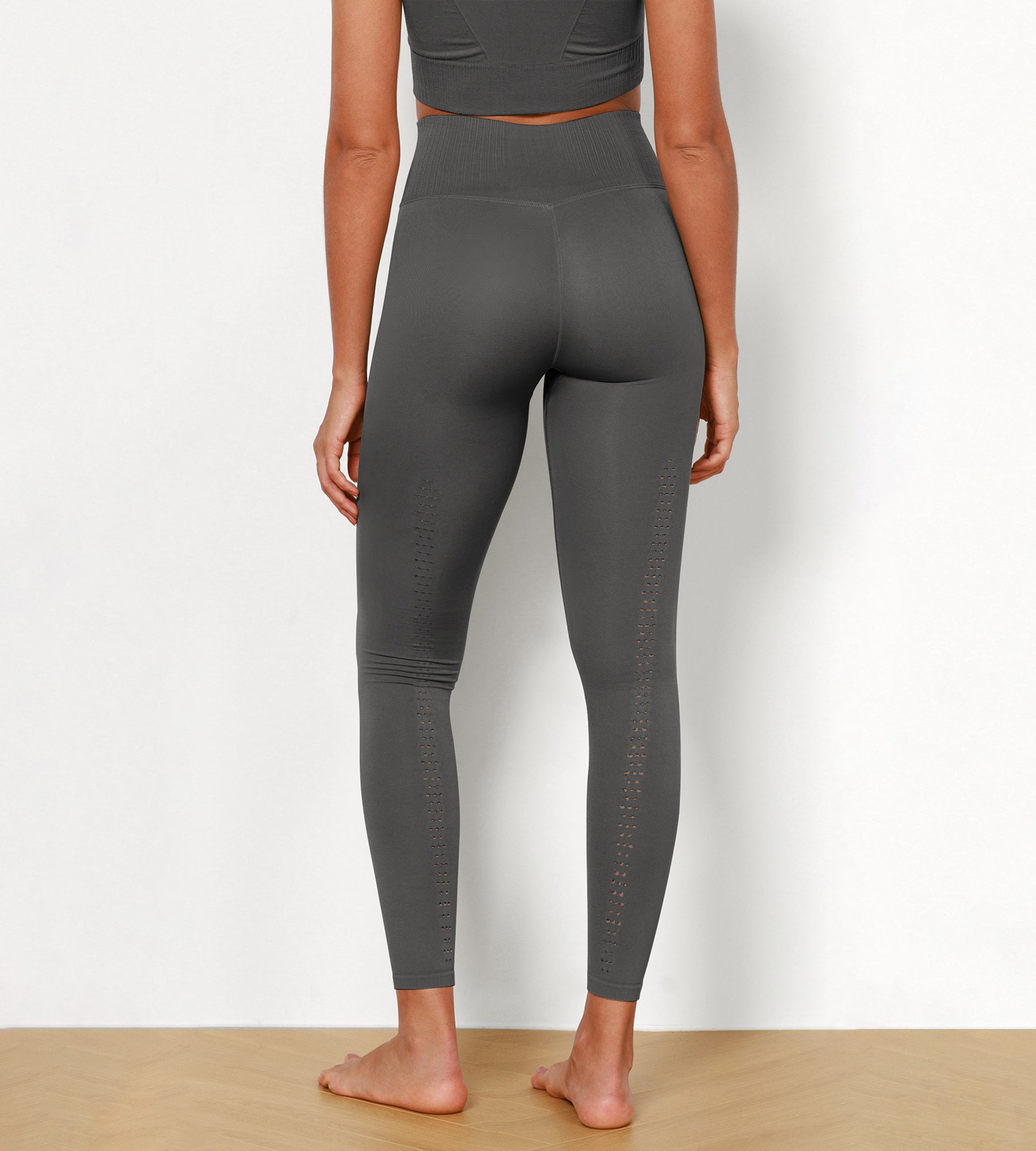 7/8 High Waist Seamless Ribbed Leggings - ododos