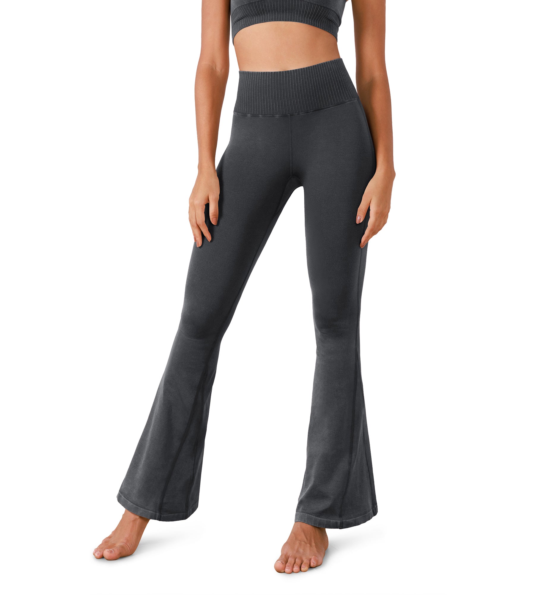 30 Seamless Ribbed Flare Yoga Pants