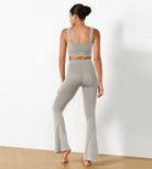 30" Seamless Ribbed Flare Yoga Pants - ododos