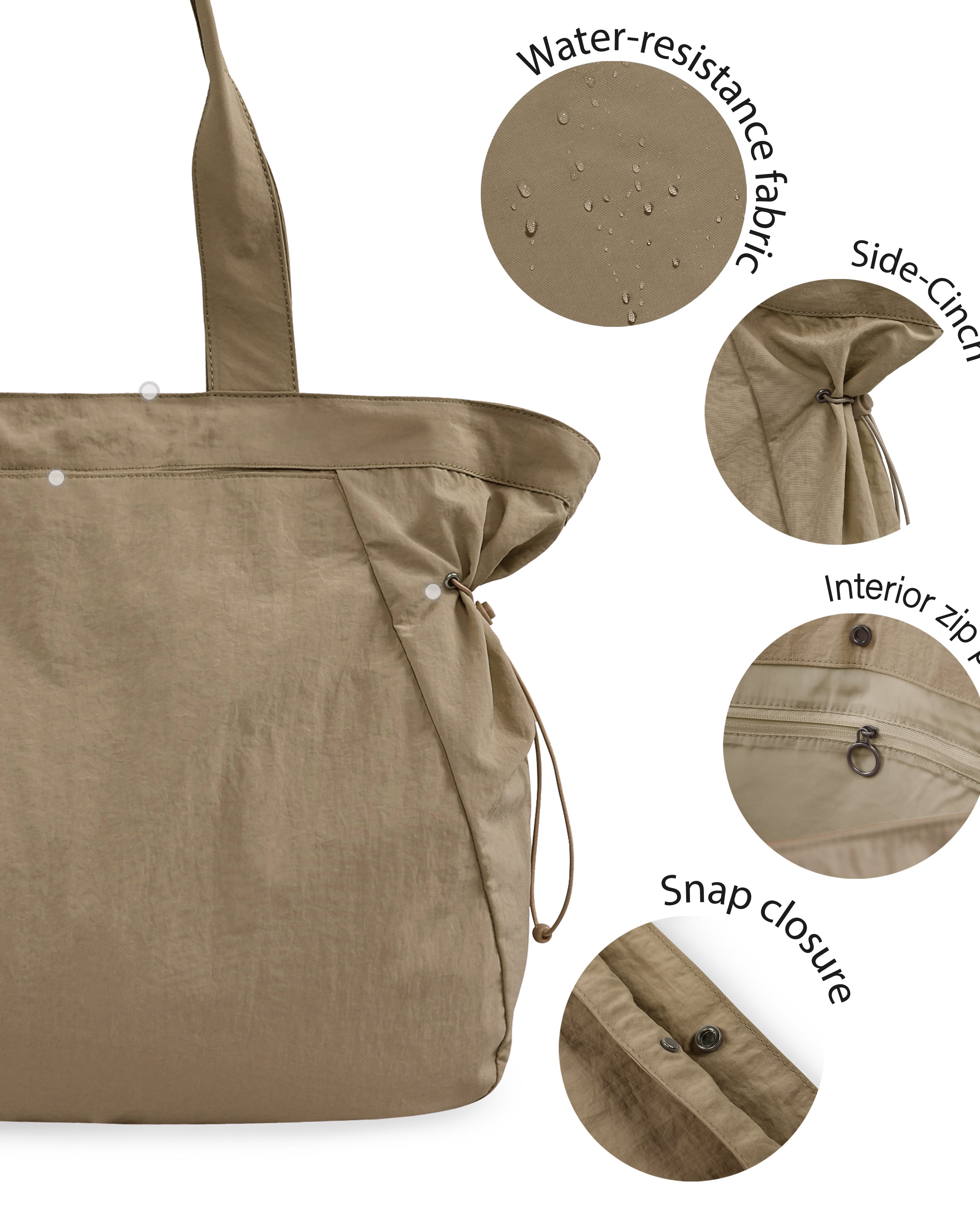 18L Side-Cinch Shopper Tote Bags ododos