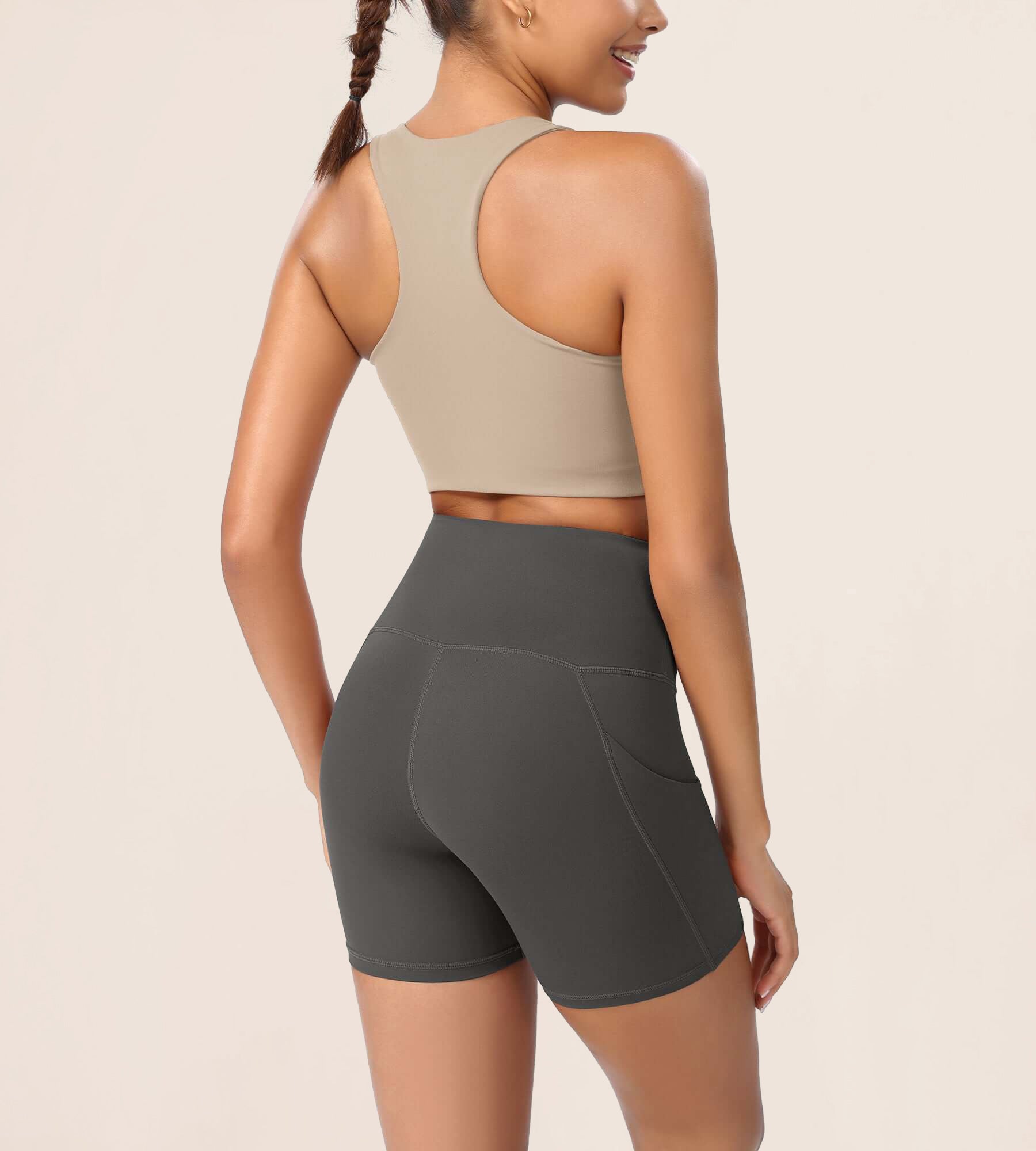 5" High Waist Control Shorts with Pockets - ododos