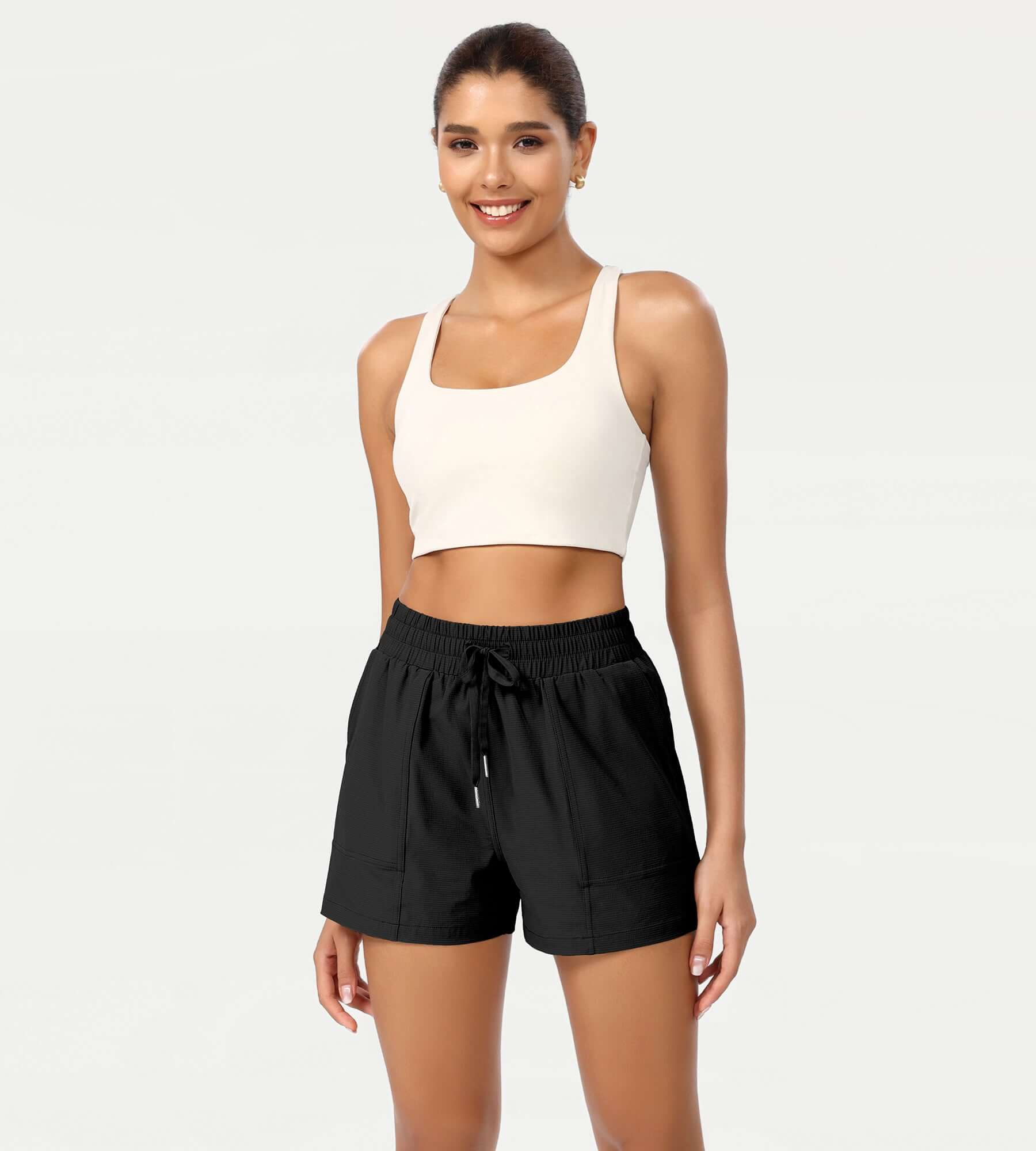 Quick Dry Casual Athletic Shorts Black - ododos