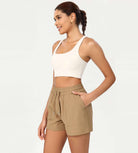 Quick Dry Casual Athletic Shorts Tan - ododos