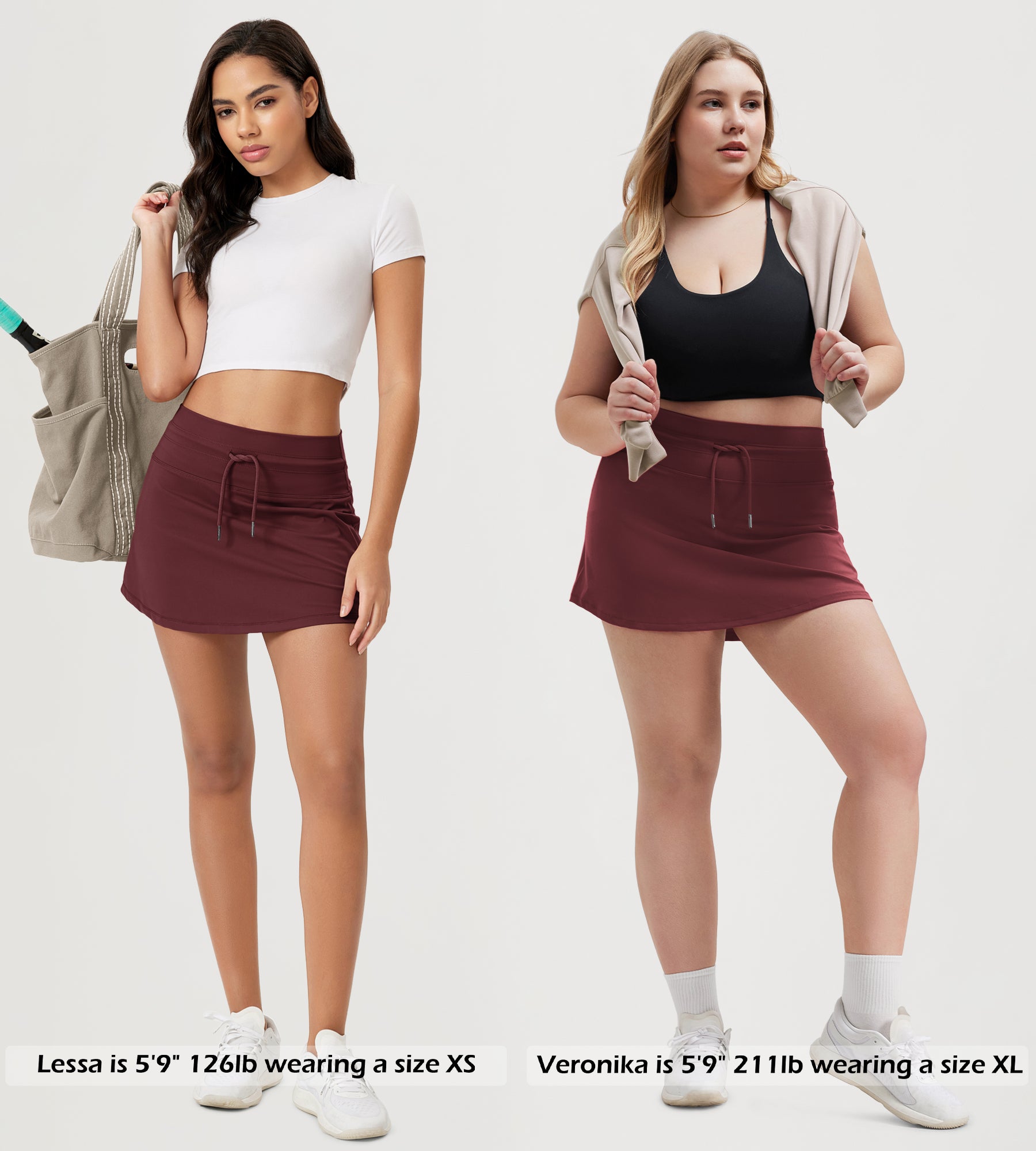 Women's Drawstring Tie Daily Skirts with Ball Pocket - ododos