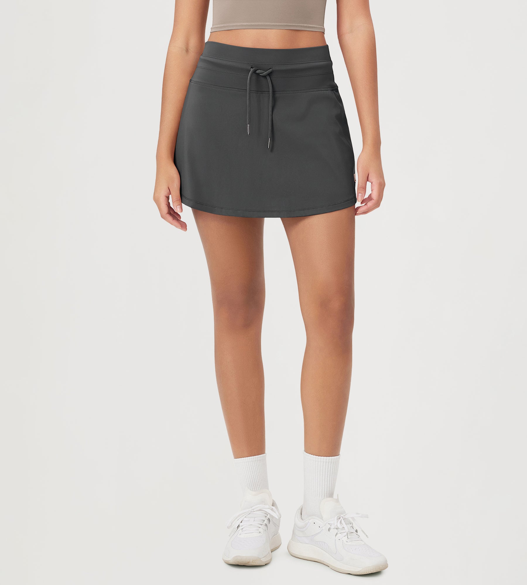 Women's Drawstring Tie Daily Skirts with Ball Pocket - ododos