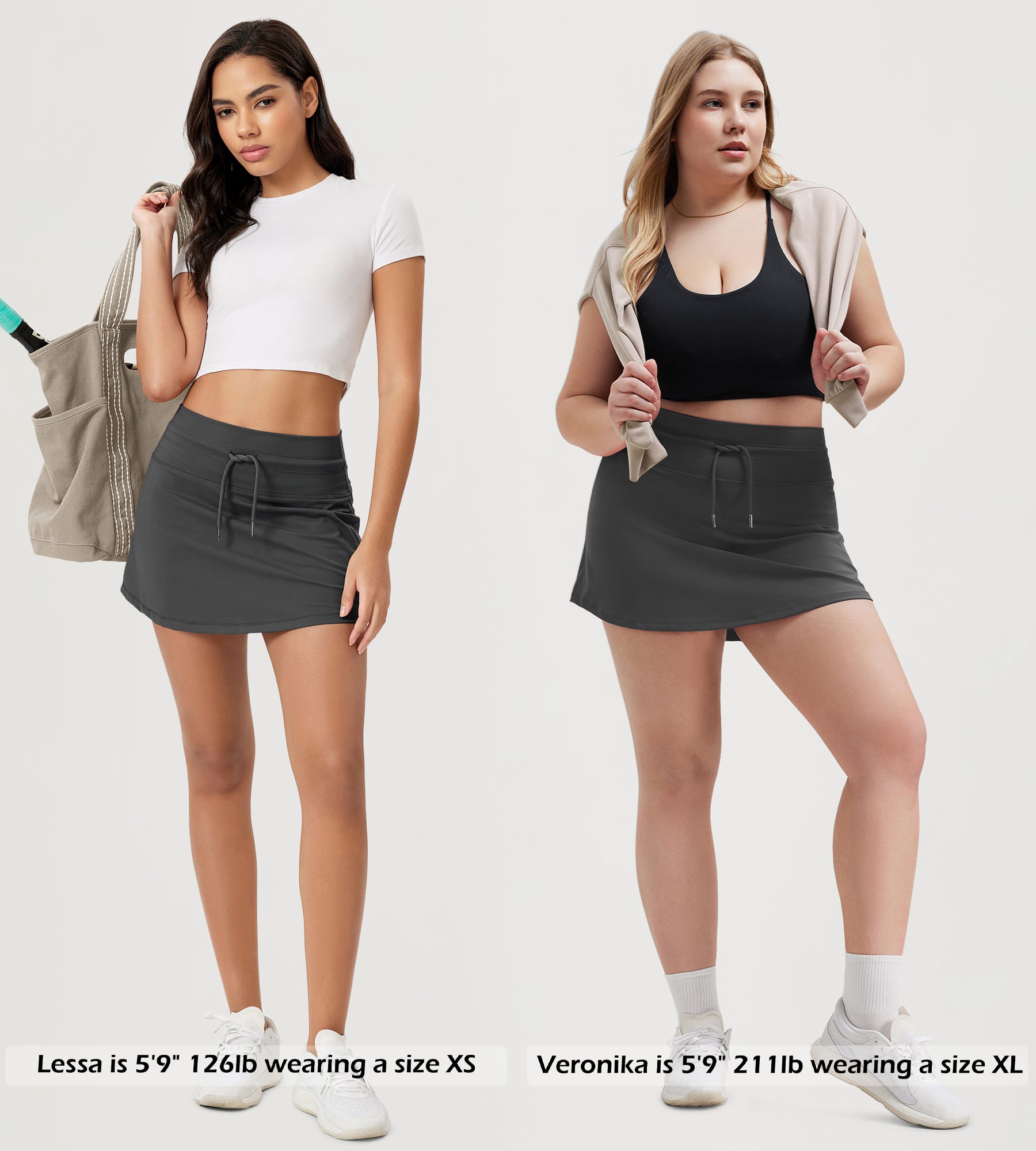 Women's Drawstring Tie Daily Skirts with Ball Pocket - ododos