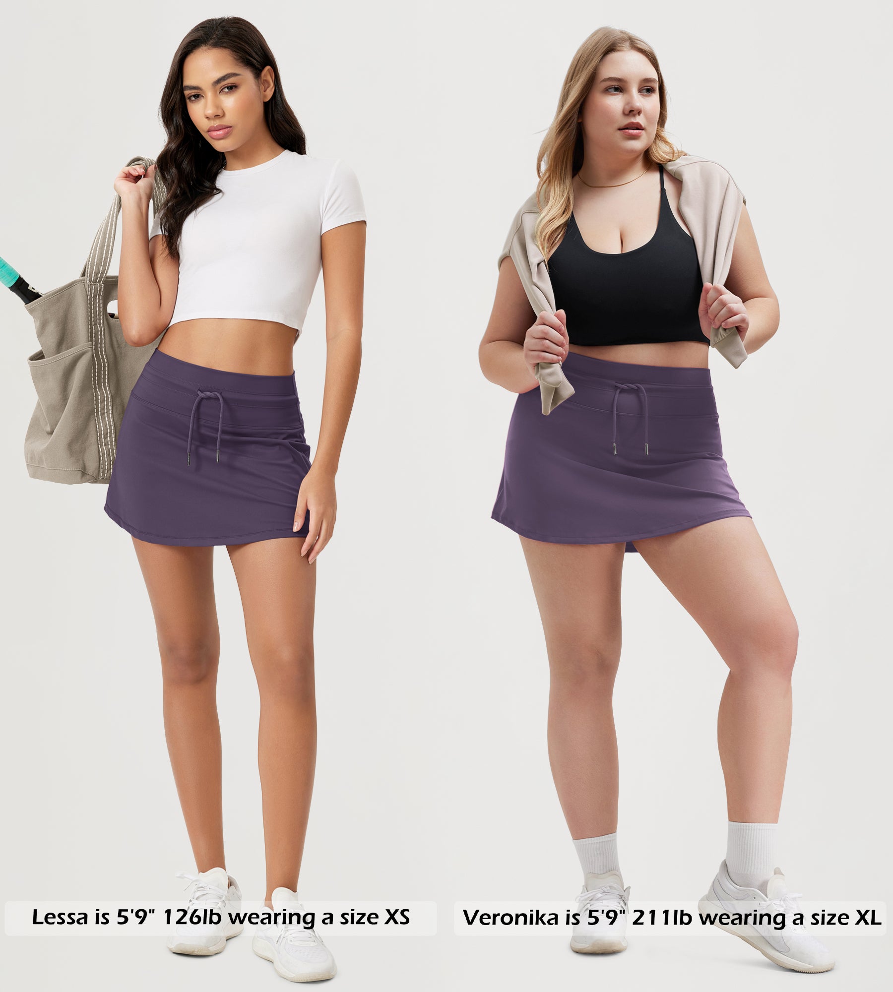 Women's Drawstring Tie Daily Skirts with Ball Pocket - ododos