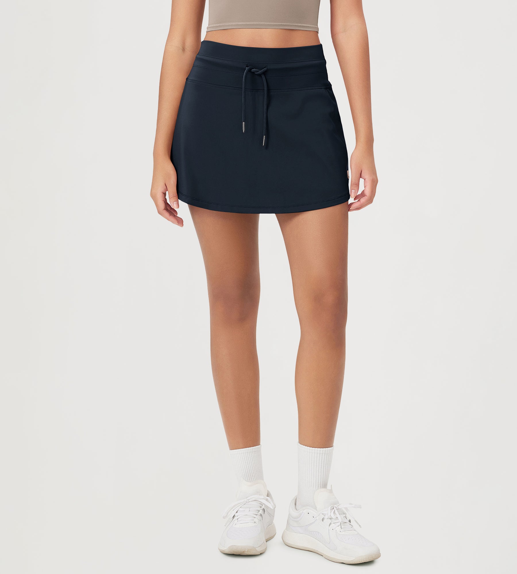 Women's Drawstring Tie Daily Skirts with Ball Pocket - ododos