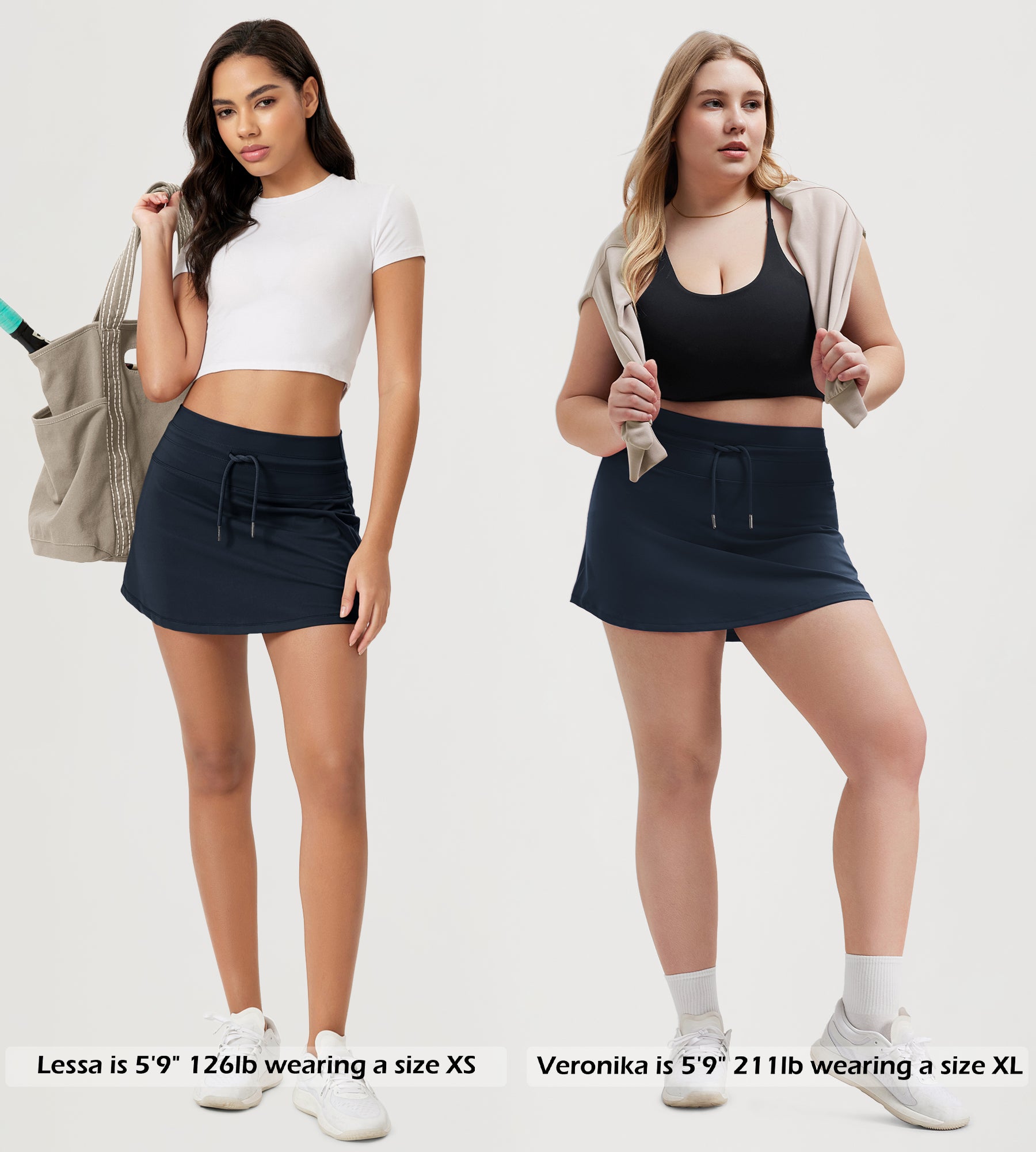 Women's Drawstring Tie Daily Skirts with Ball Pocket - ododos