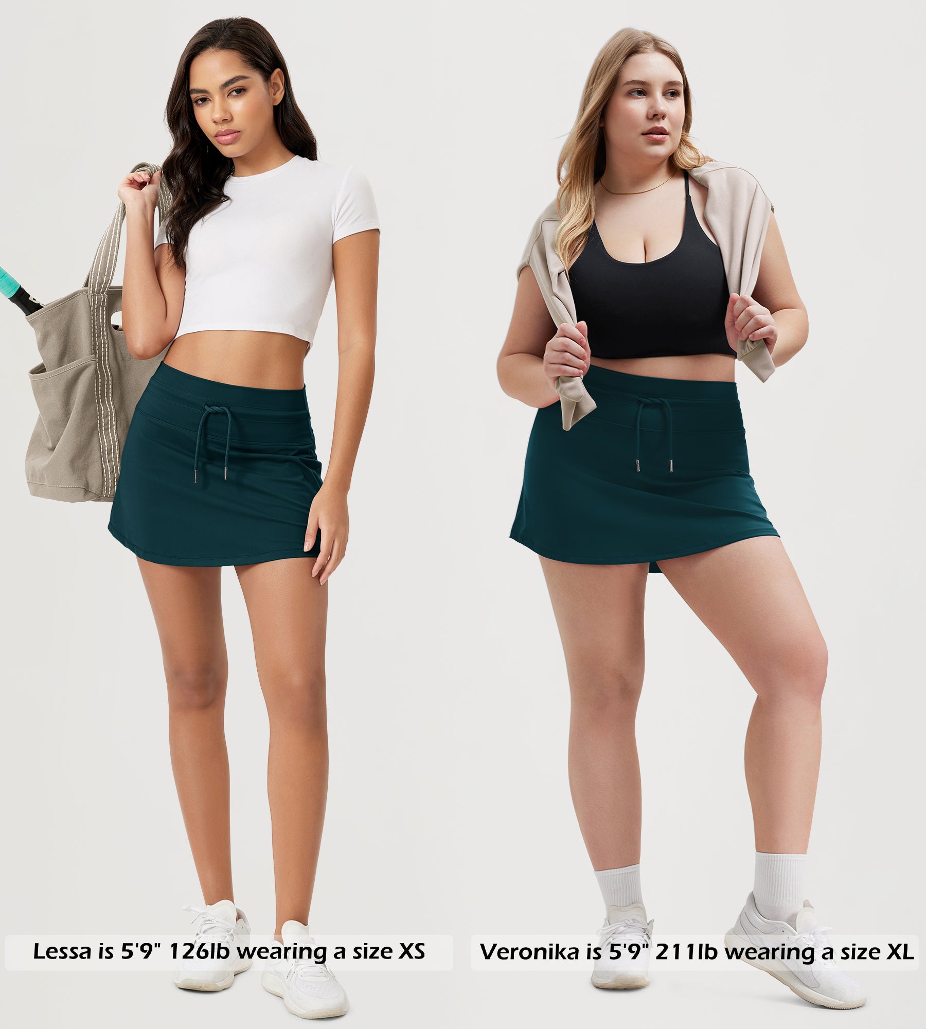 Women's Drawstring Tie Daily Skirts with Ball Pocket - ododos
