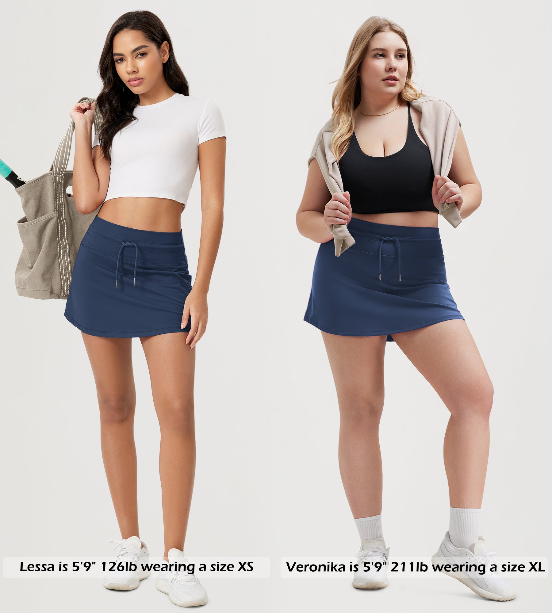 Women's Drawstring Tie Daily Skirts with Ball Pocket - ododos
