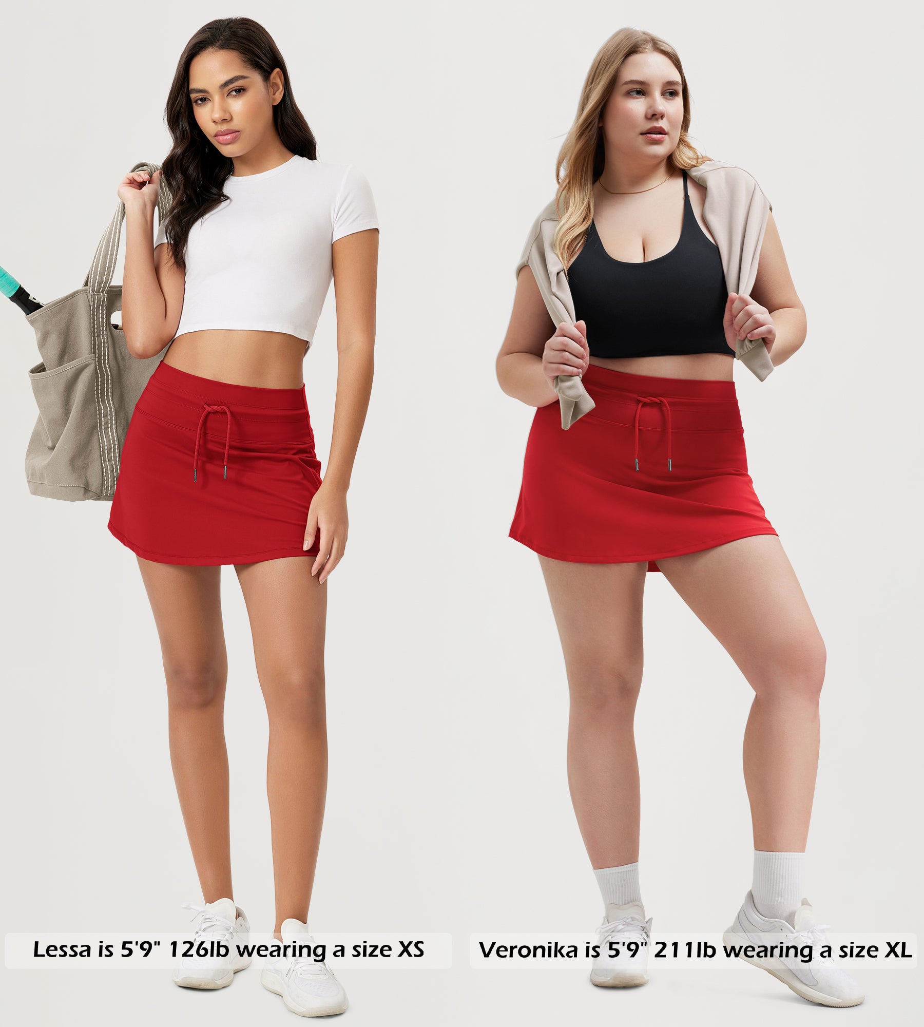 Women's Drawstring Tie Daily Skirts with Ball Pocket - ododos