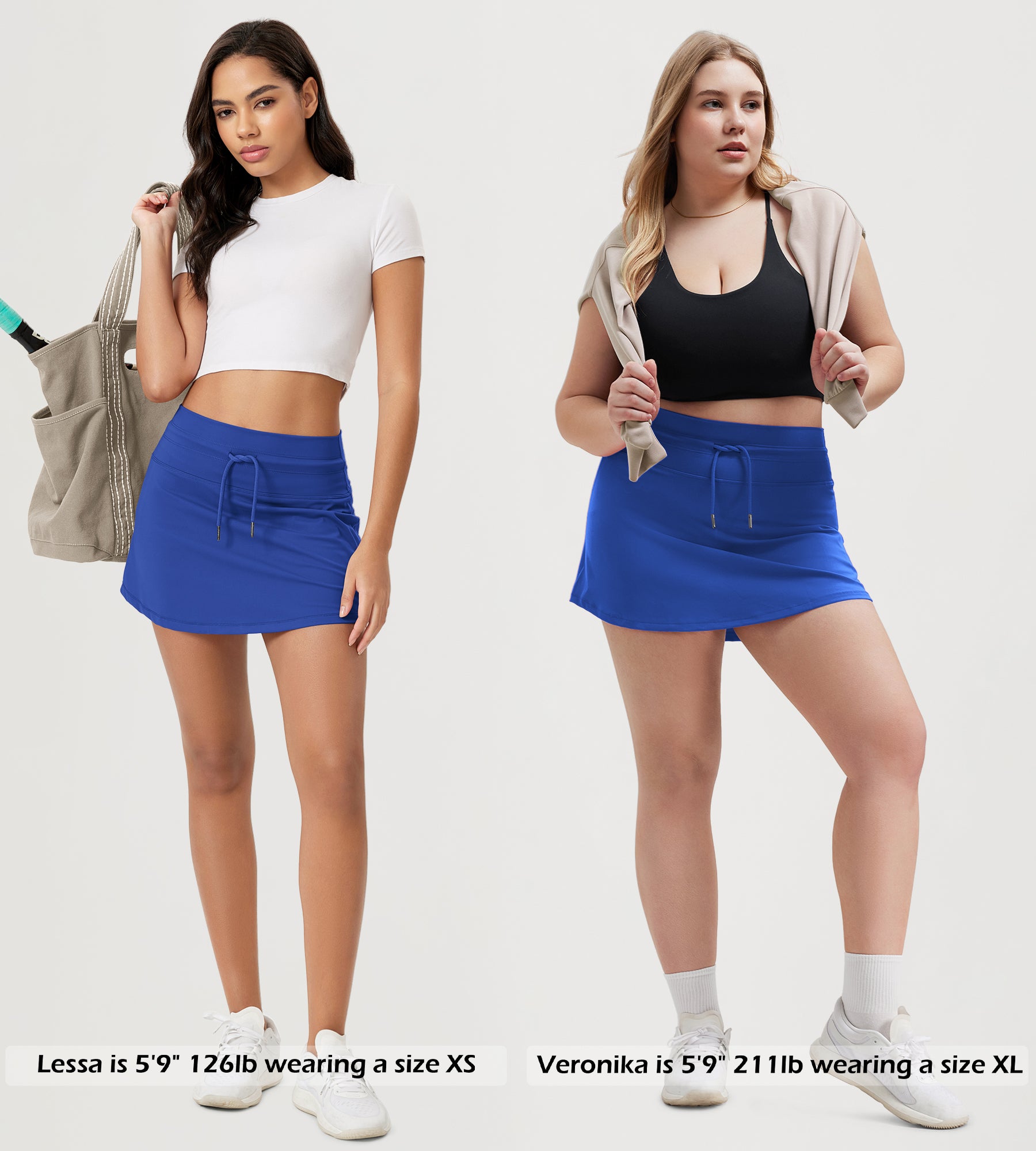 Women's Drawstring Tie Daily Skirts with Ball Pocket - ododos