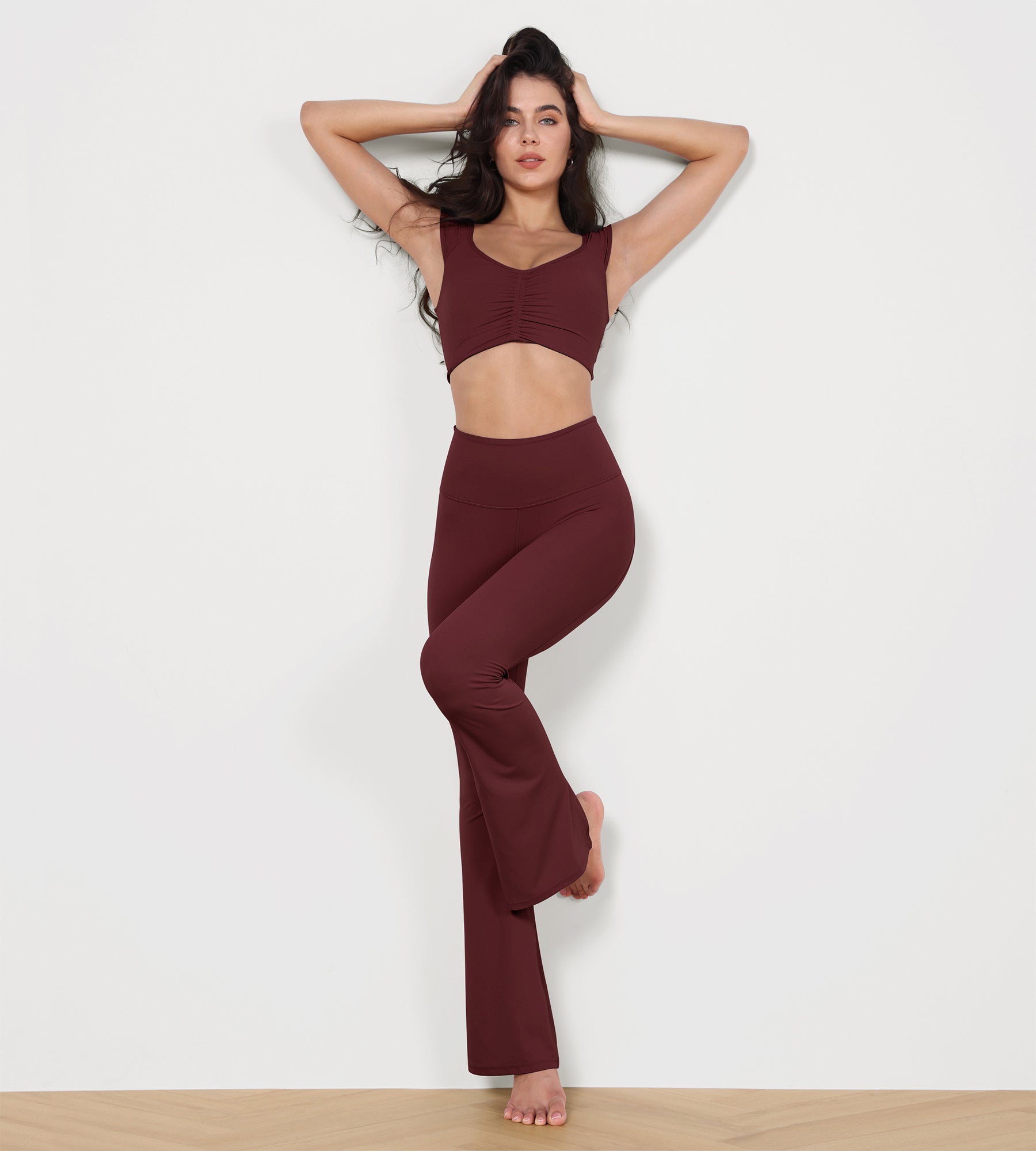 High Waisted Split-Hem Bootcut Lounge Yoga Pants - ododos