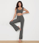 High Waisted Split-Hem Bootcut Lounge Yoga Pants - ododos