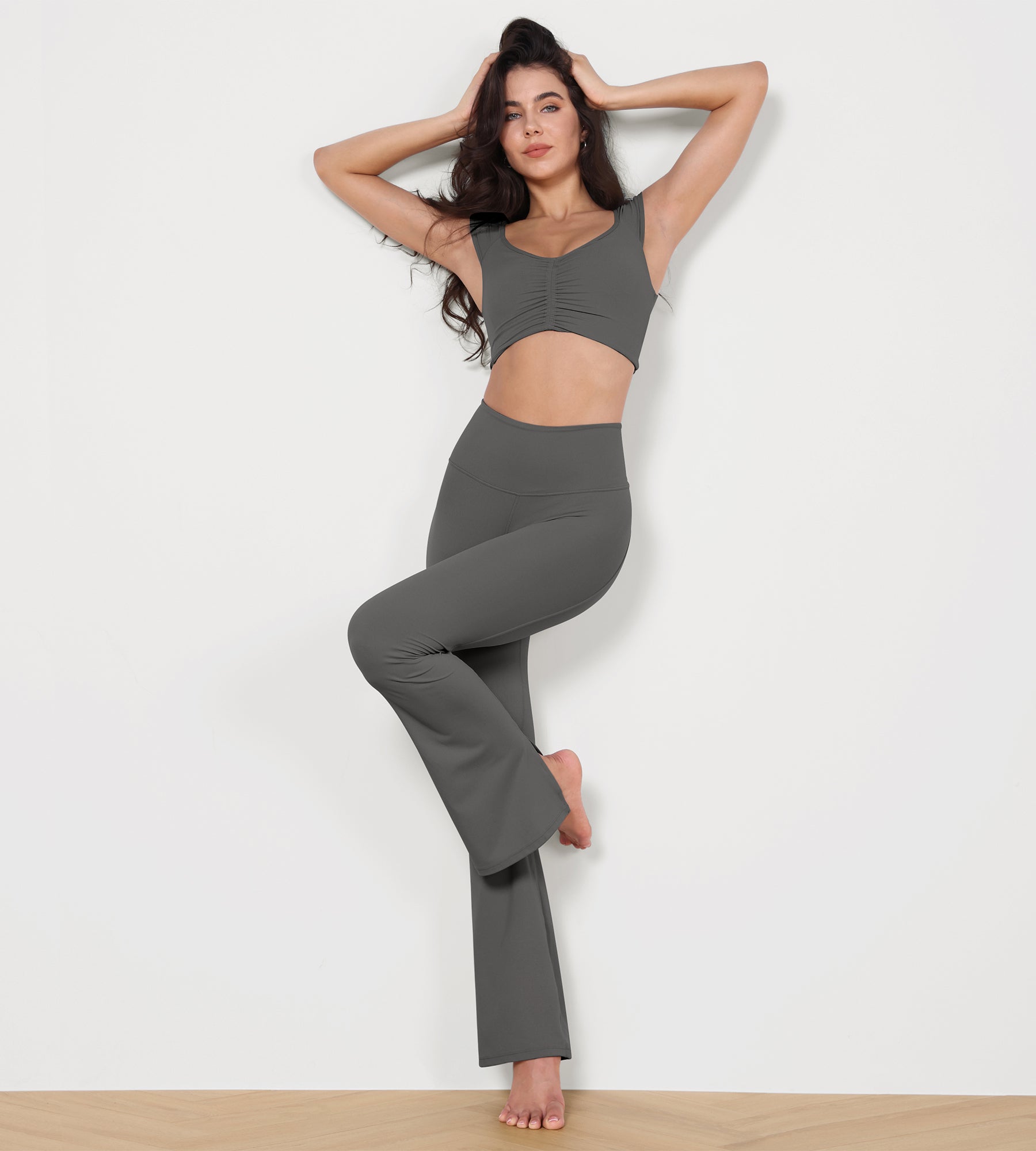 High Waisted Split-Hem Bootcut Lounge Yoga Pants - ododos