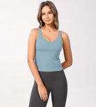 Cloud Feeling U Back Sports Bra Chambray Waist Length - ododos