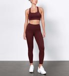 25" ODLIFT High Waist Compression Yoga Leggings Burgundy - ododos