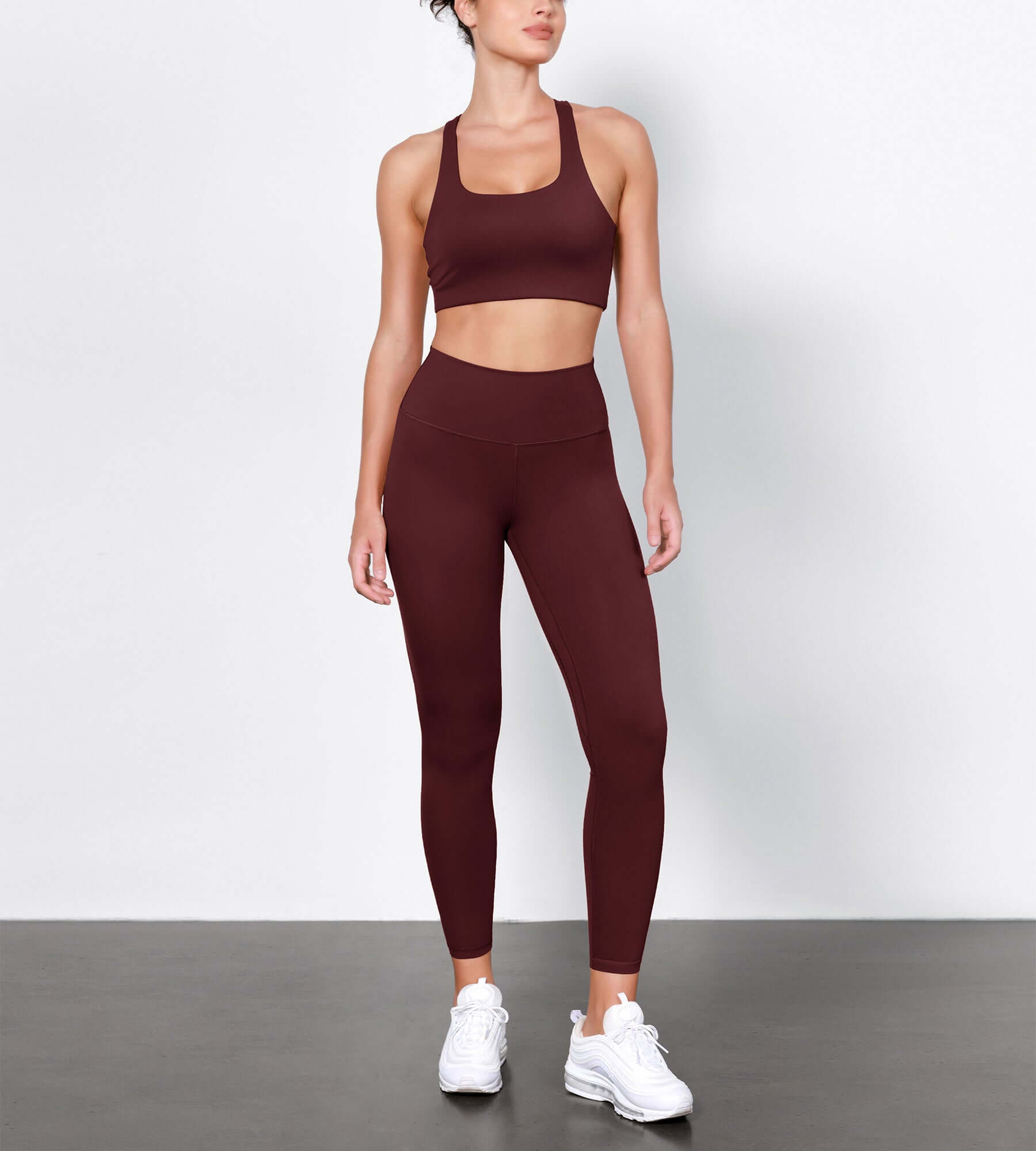 ODLIFT 25" High Waist Compression Yoga Leggings Burgundy - ododos